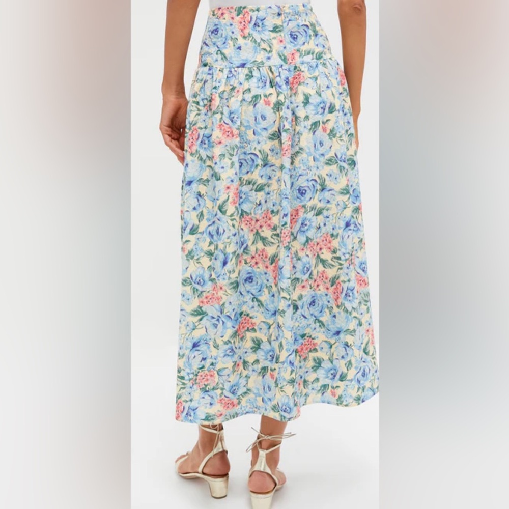 Tuckernuck MOON RIVER Blue Multi Maxi Skirt and Cropped Tank. Floral Skirt Set. - Picture 7 of 13